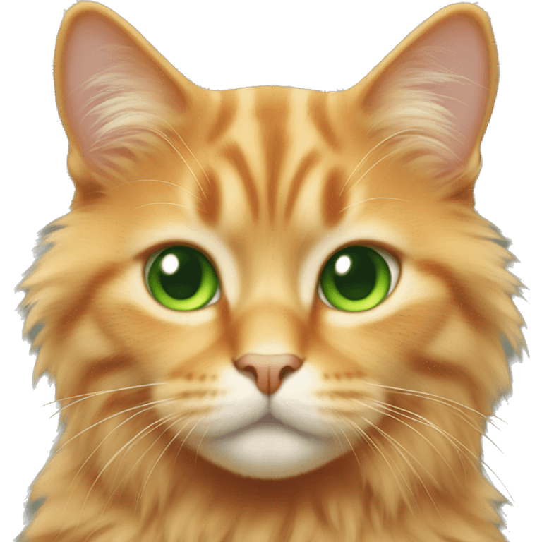 Light orange fluffy cat with green eyes emoji