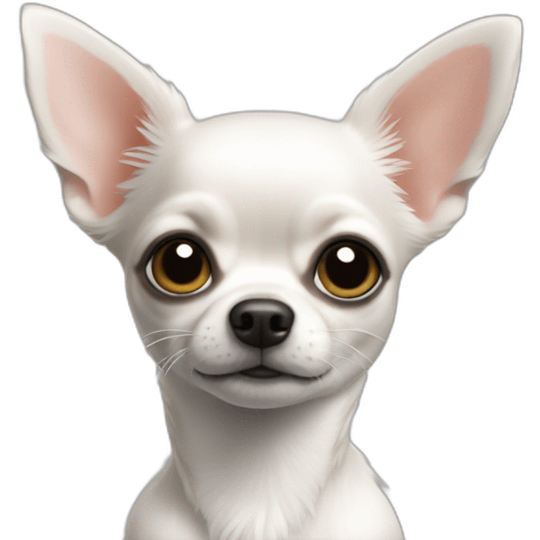 Chihuahua blanc et noir à poils longs emoji