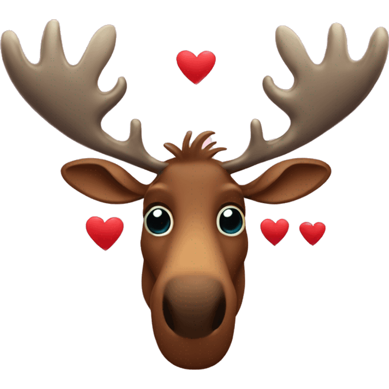 Moose with hearts for eyes emoji