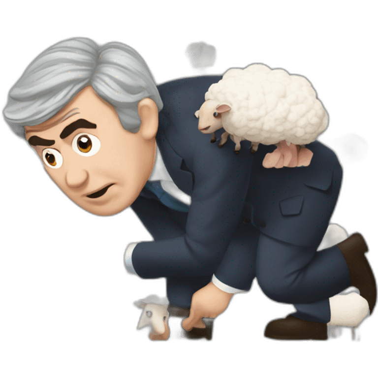 Gordon Brown trying to mount an octo-sheep emoji