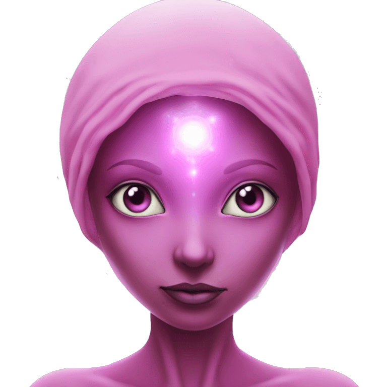 Pleiadian alien female third eye pink emoji