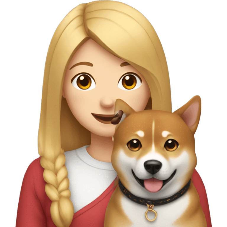 Girl and a shiba emoji