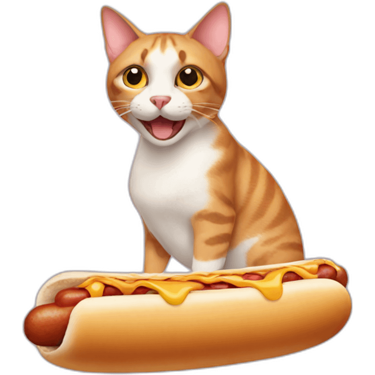 cat in hotdog emoji