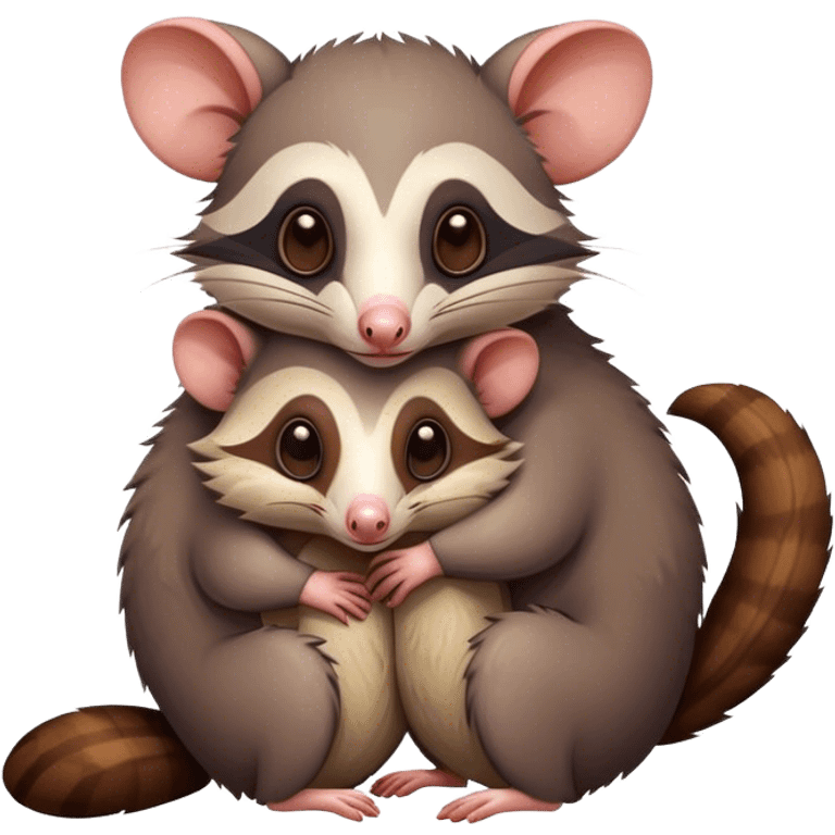 Possum hugging another possum  emoji