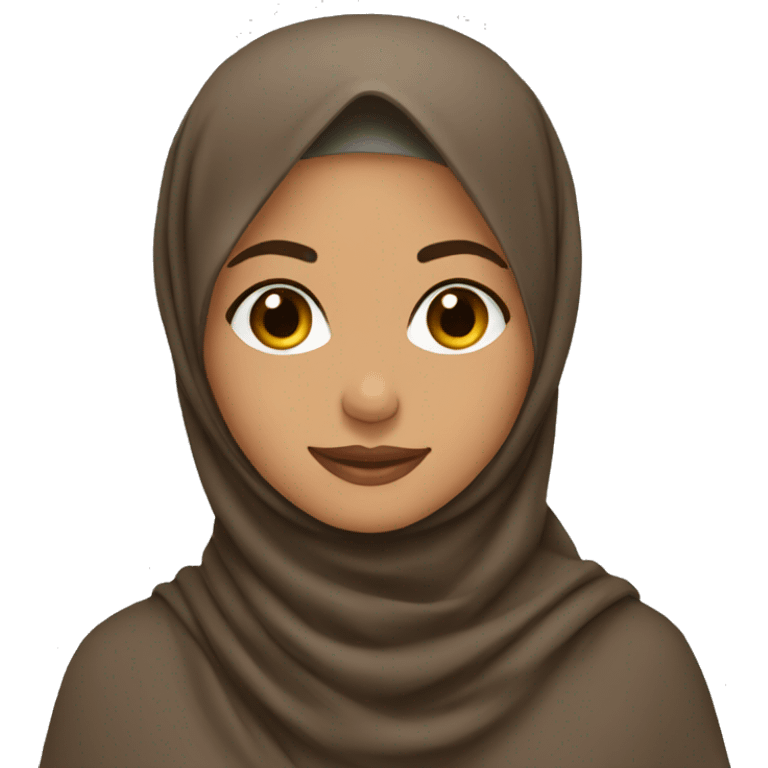 one brown hijabi taking picture emoji