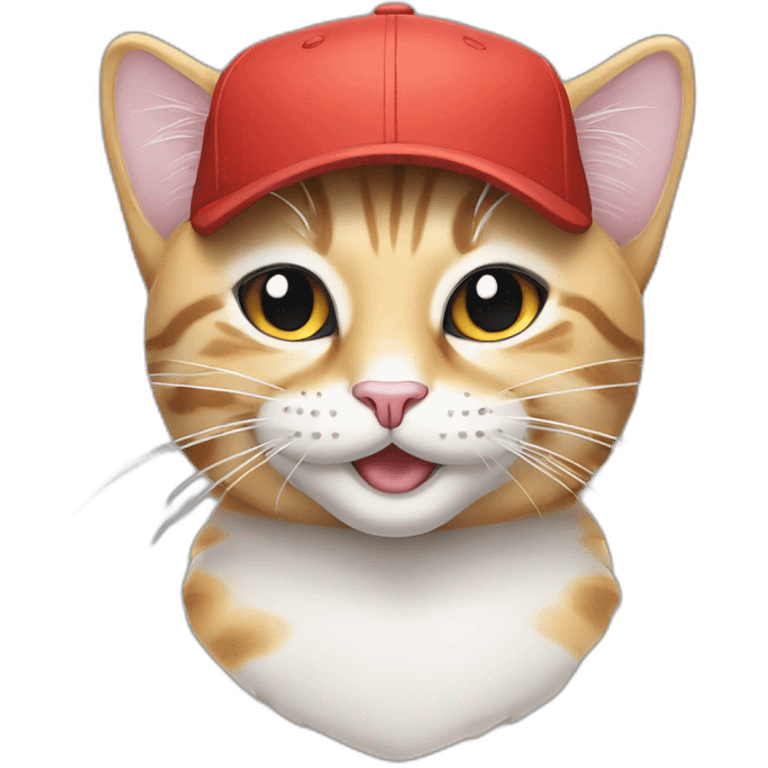 smiling cat with snapback hat emoji