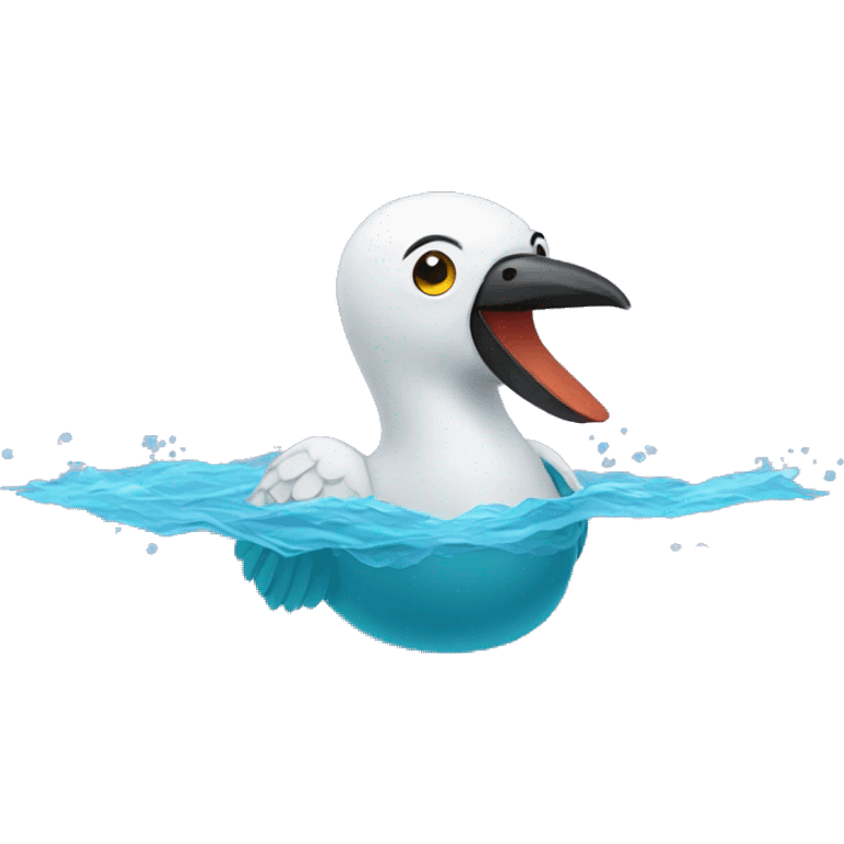 A swimming bird emoji