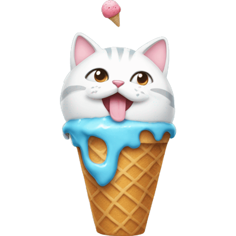 A cat with ice cream emoji