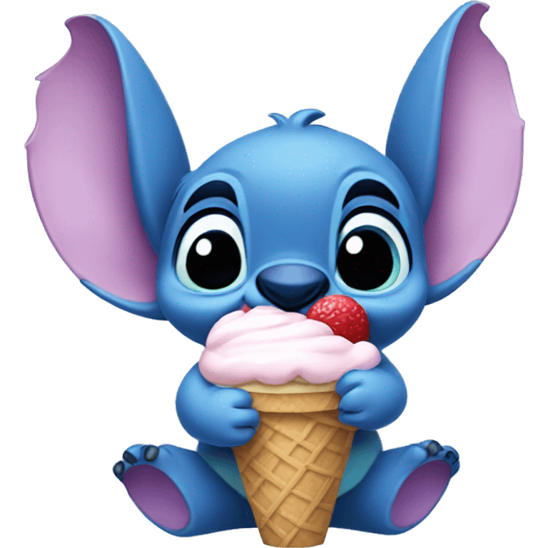 Baby stitch eating ice cream emoji