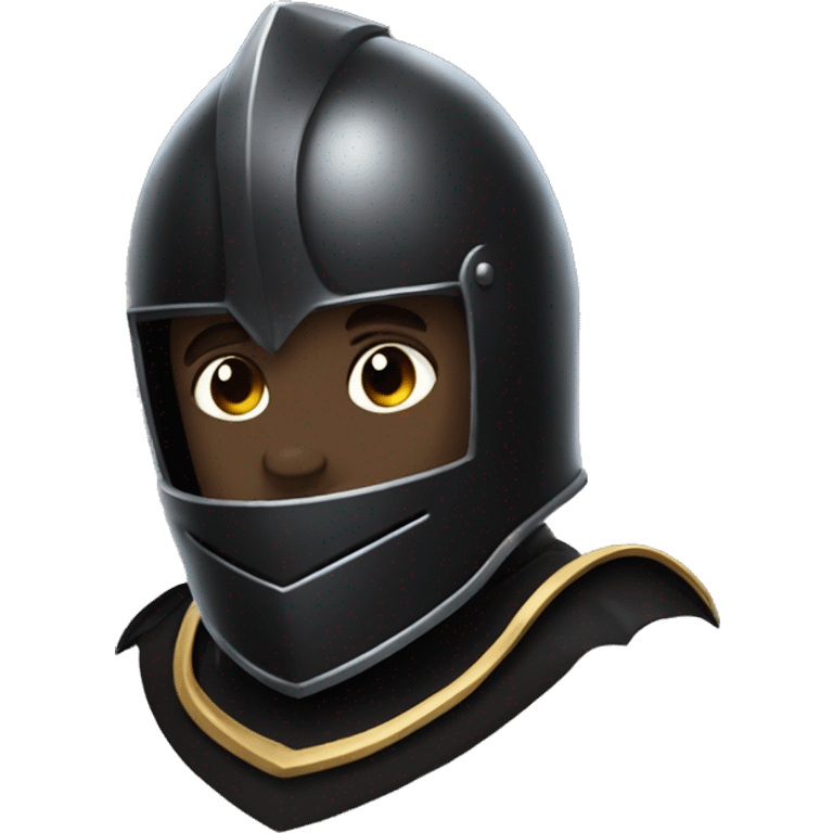 "A robust, black knight guy providing full covered in helmet." emoji