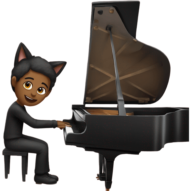 Pianist with cat ears  emoji