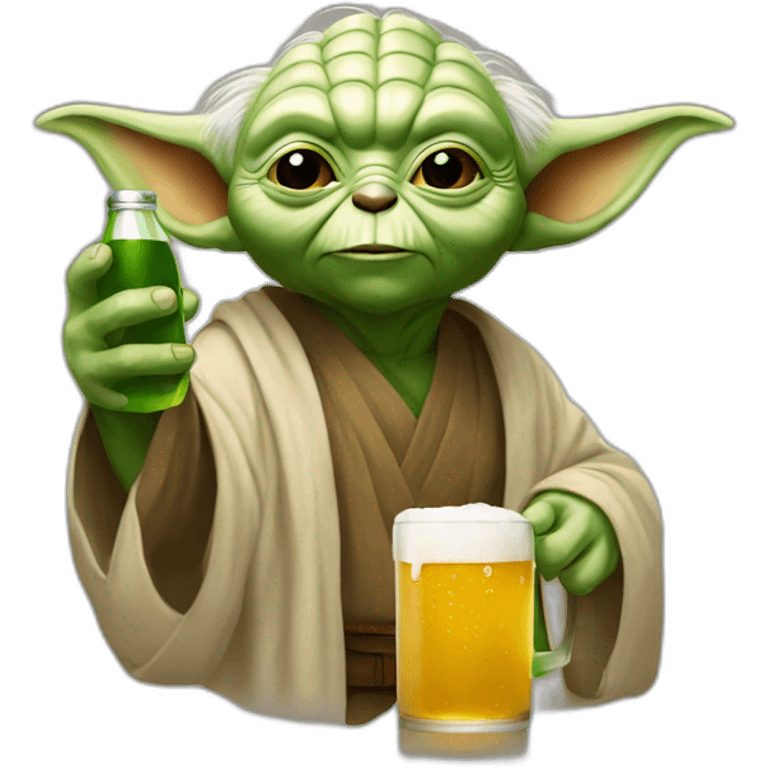 Yoda drink a beer emoji