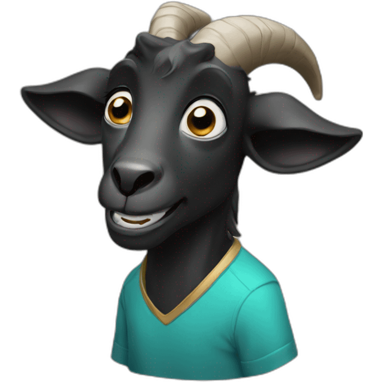 Crying black goat emoji