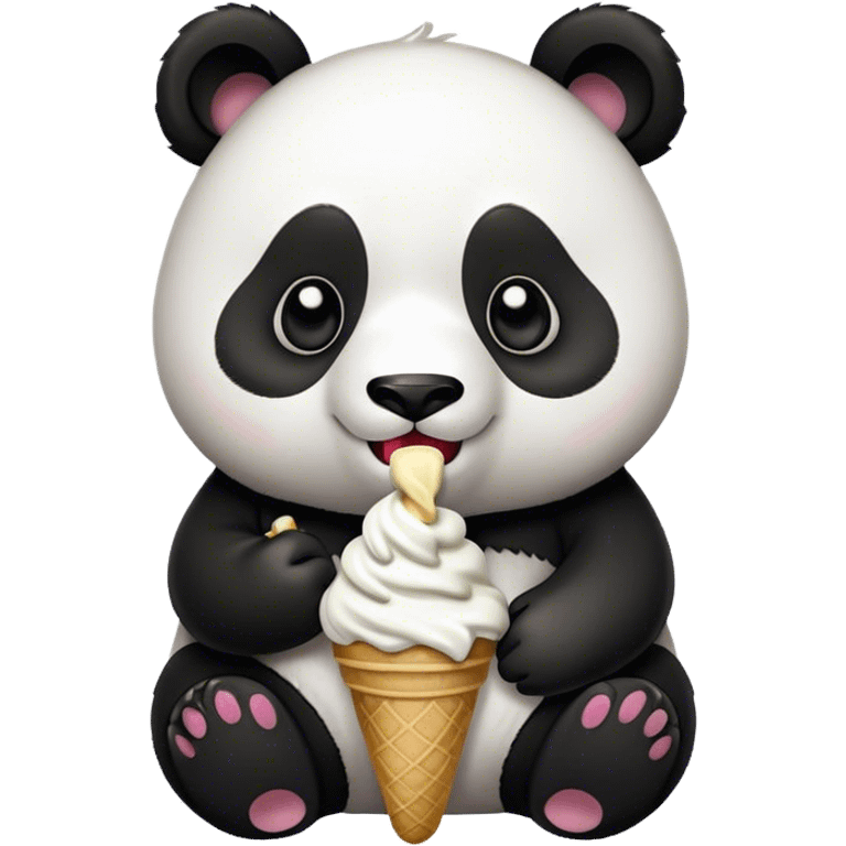 Panda eating ice cream emoji