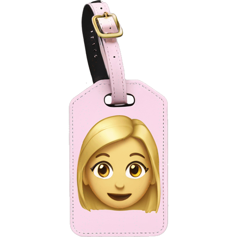 Light pink and gold luggage tag emoji