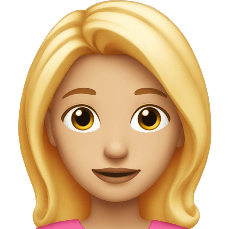 Blonde woman, with a orange and pink dress emoji