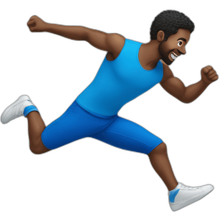 Man jumping blue emoji