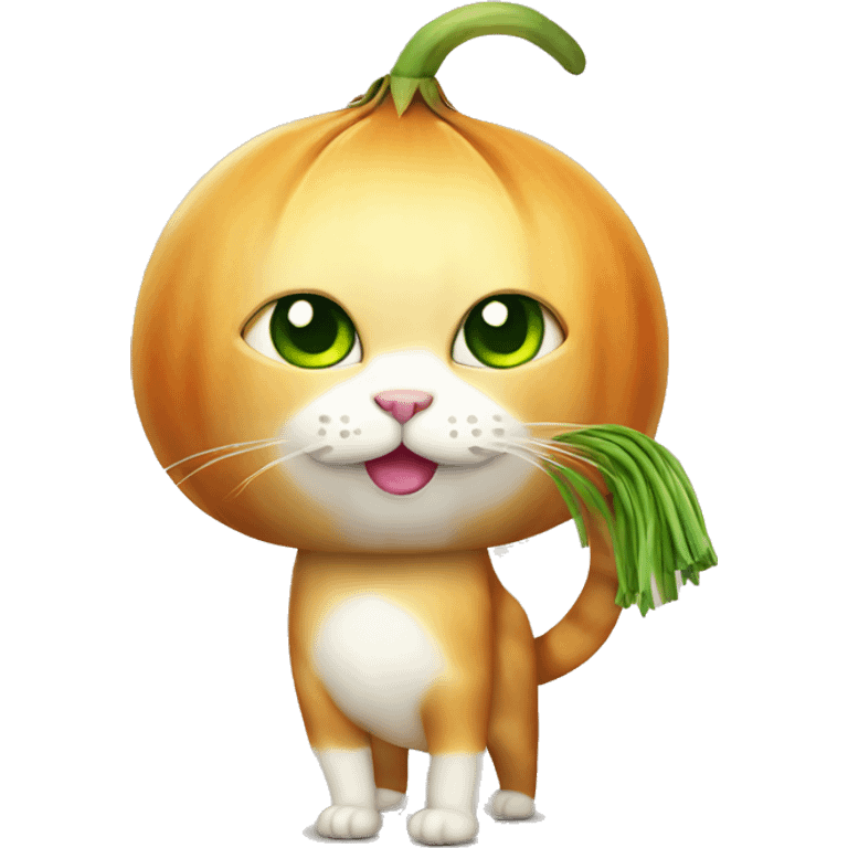 Cat wearing onion costume  emoji