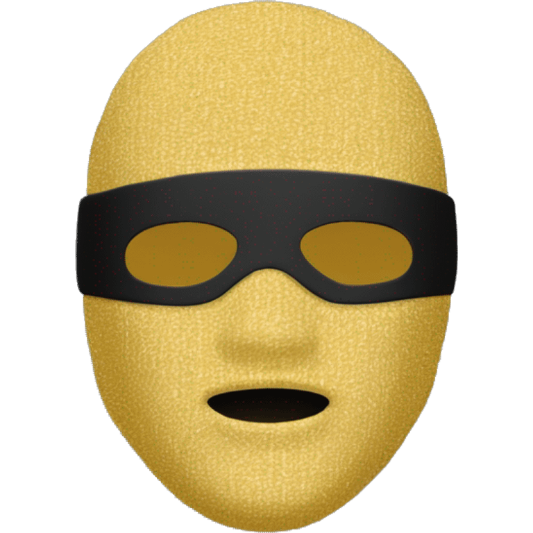 Sticker, a man wearing a black T-shirt and a black balaclava mask and a gold chain on his chest surrounded by a white outline, on a transparent background." emoji