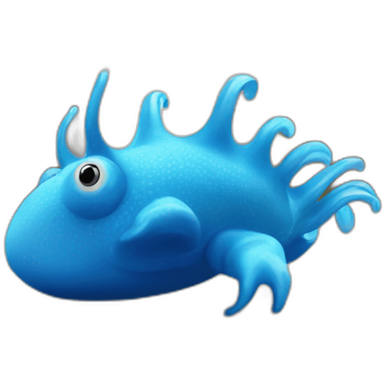 Blue sea slug inhabiting an urban walk emoji