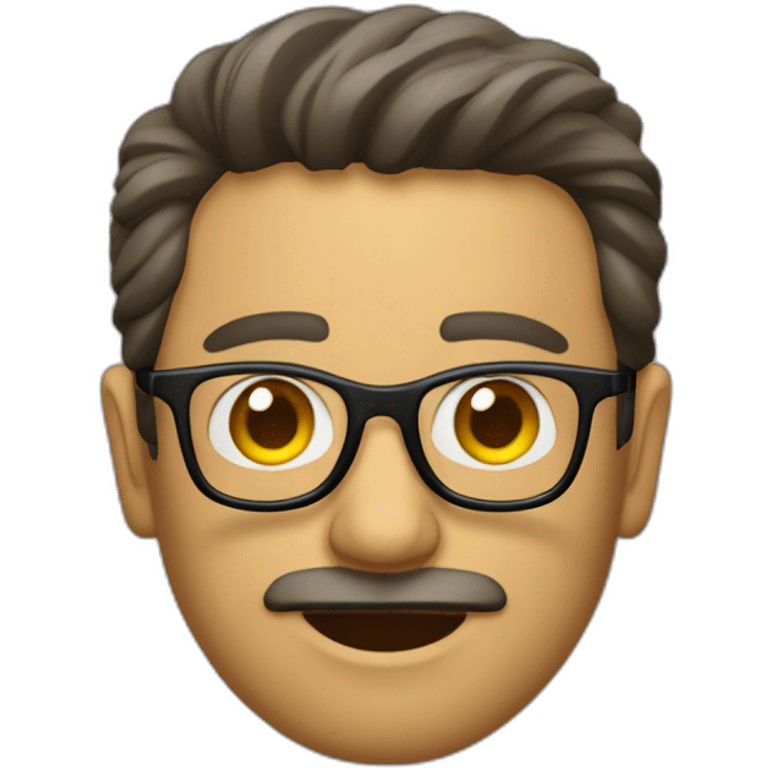 Hombre con gafas asustado emoji