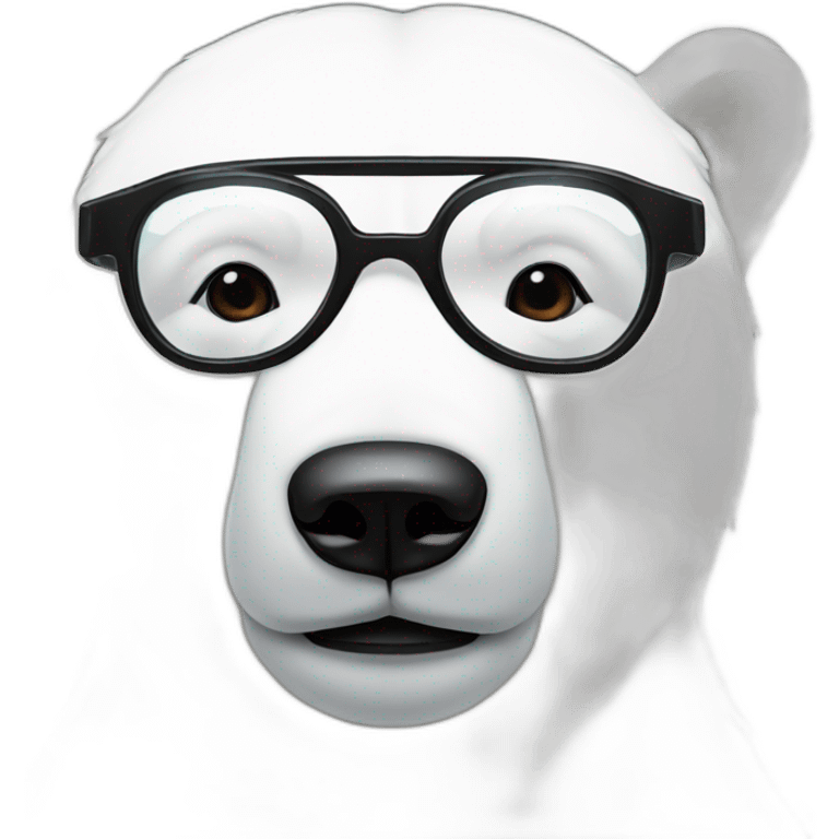 A polar bear with black glasses emoji