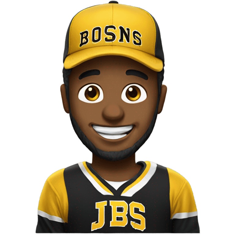 Give me a smiling Jesus wearing a Boston Bruins hat emoji