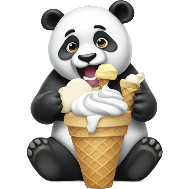 Panda eating ice cream emoji