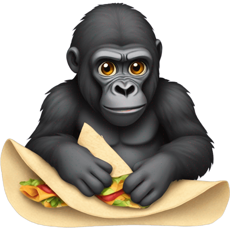 Gorilla eating a burrito  emoji