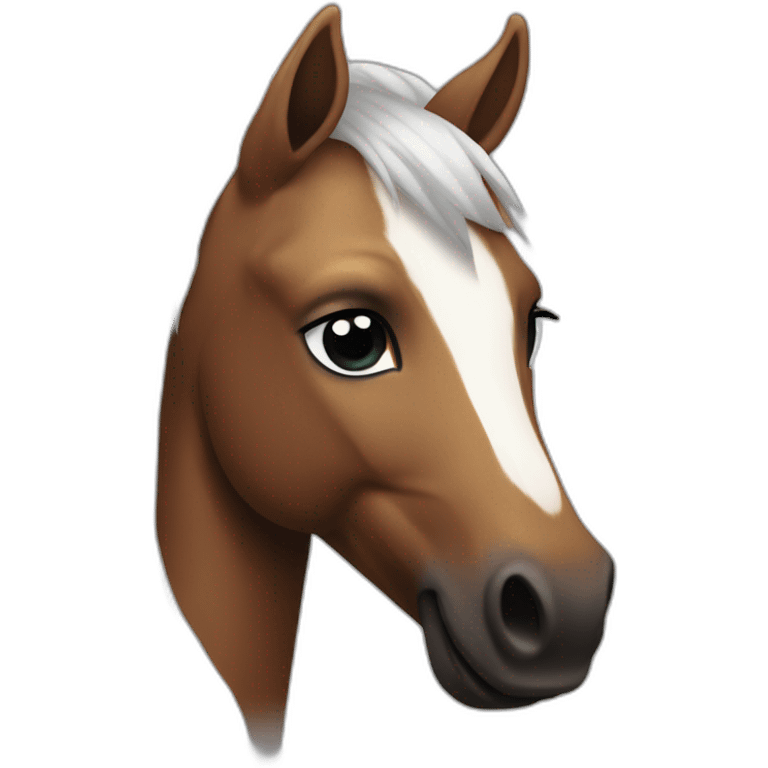 poney brun avec crinière noire emoji