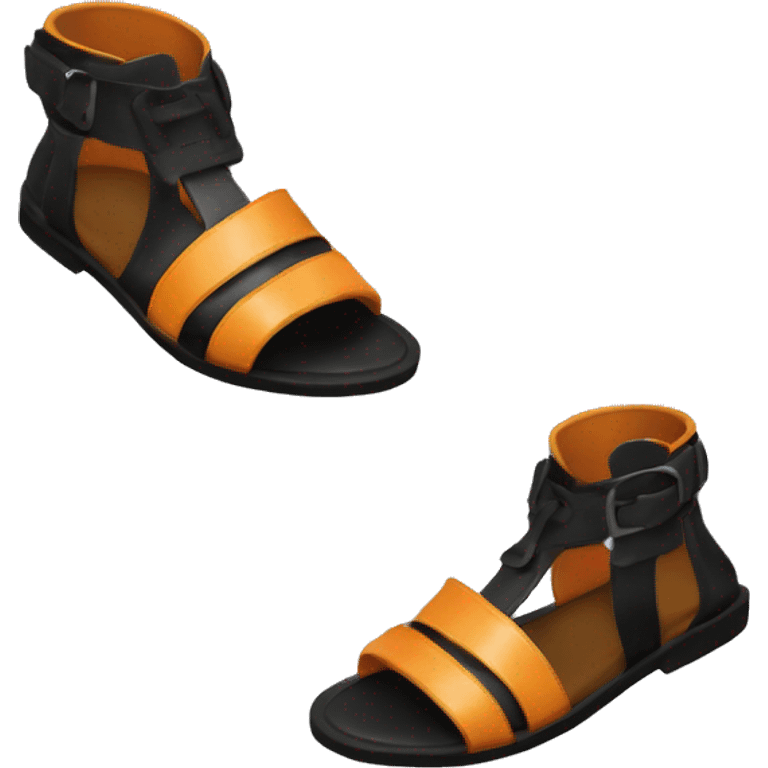 black hermes oran sandals emoji