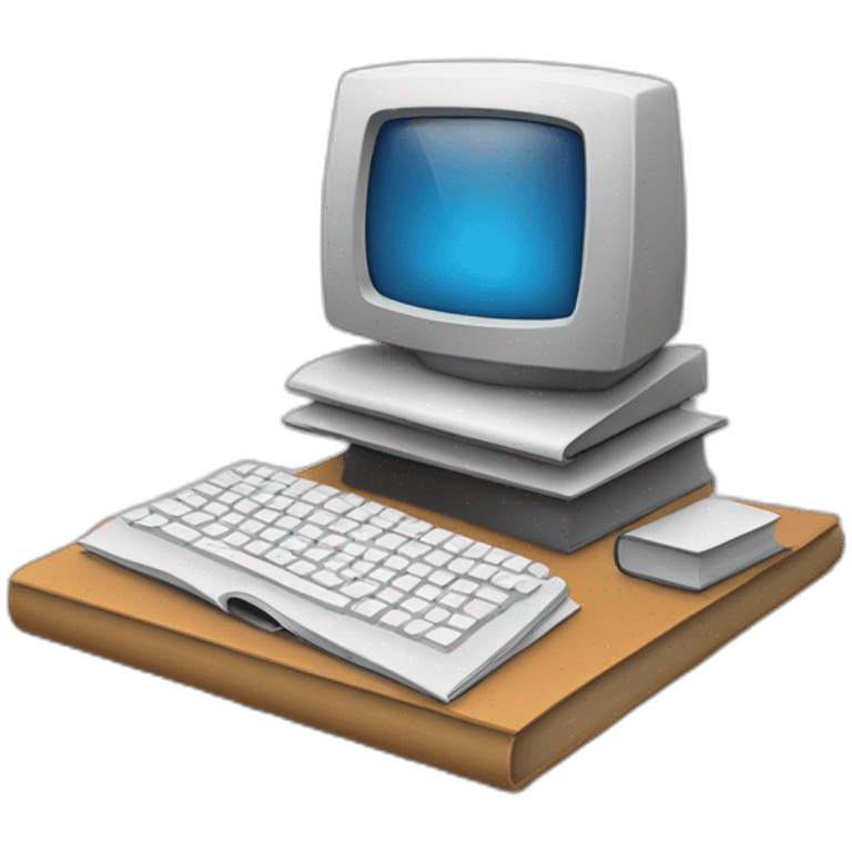 modern computer with book on the screen emoji