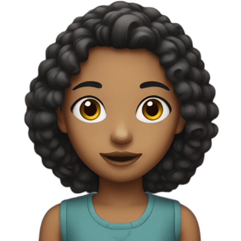 girl with black point emoji