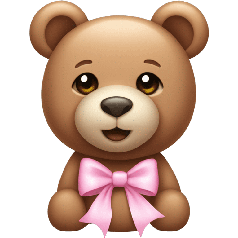 Teddy bear with light pink bows on its ears  emoji