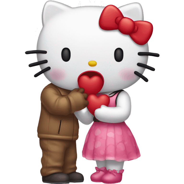 Hello kitty kissing emoji