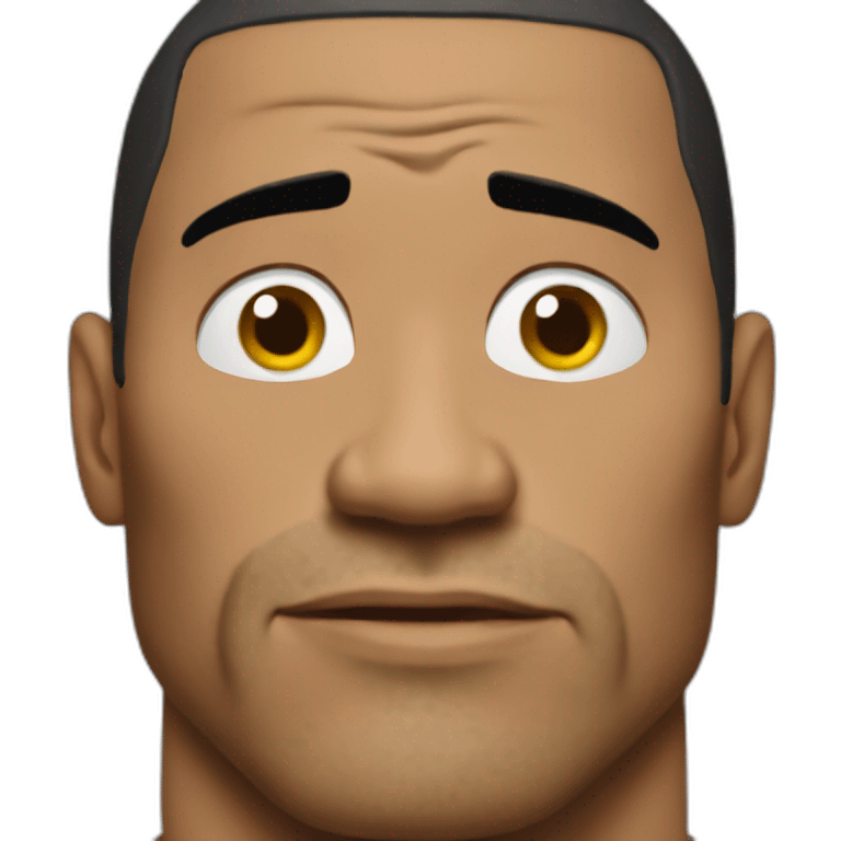 The rock suspicious face emoji