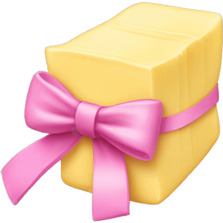 Stick of butter with pink bow emoji