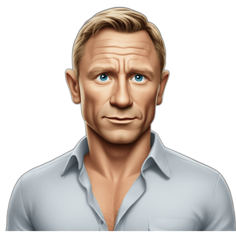 actor daniel craig cartoon wearing shirt emoji