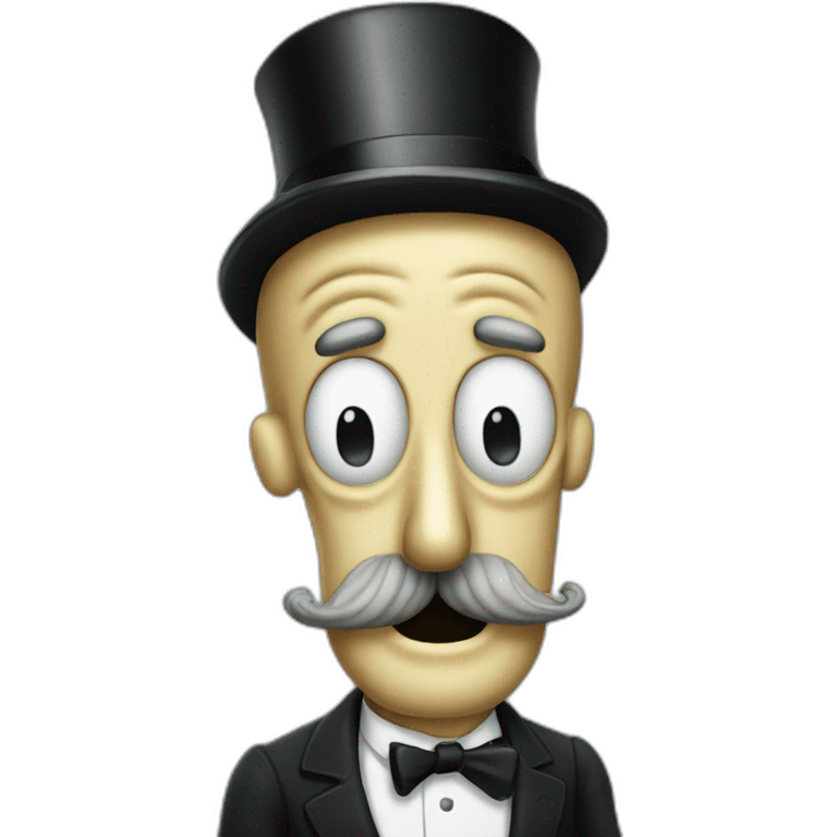 Squidward with Charlie Chaplin mustache emoji