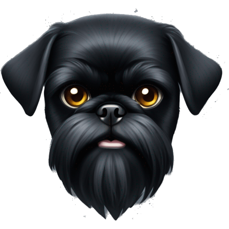 Black Brussels griffon with diamond emoji