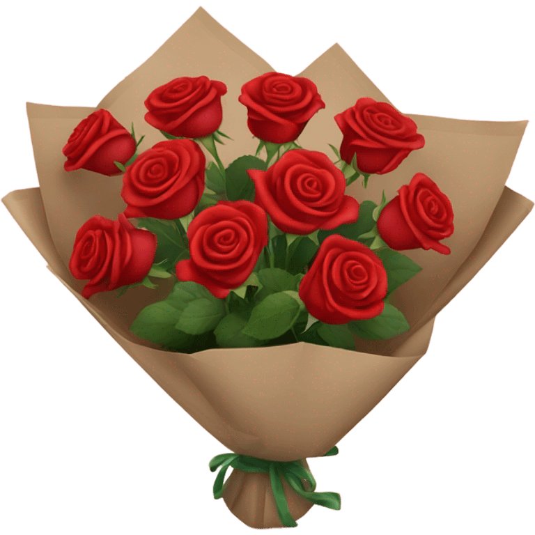 Bouquet of red roses in package emoji