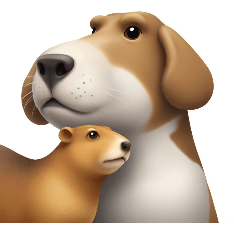 Capybara with a beagle emoji