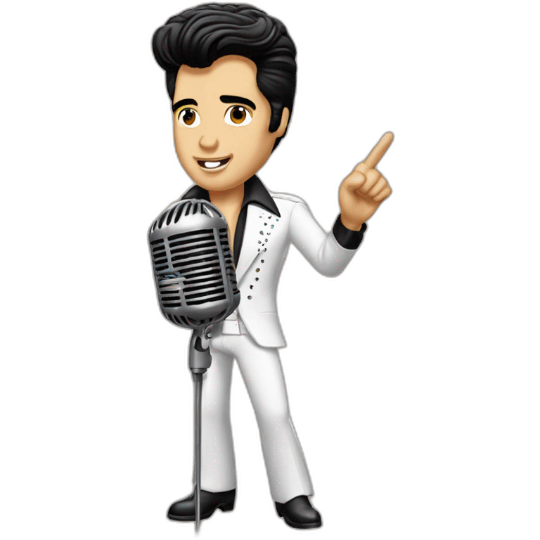 Elvis Presley with a microphone  emoji