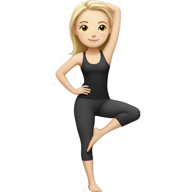 white girl doing yoga emoji