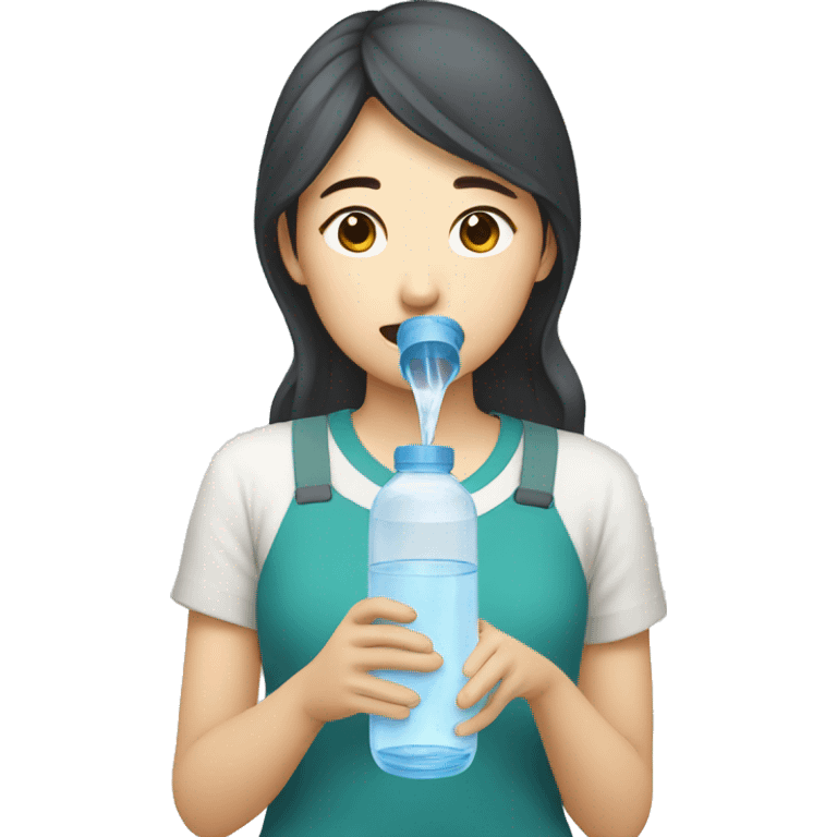 Korean woman drinking water emoji