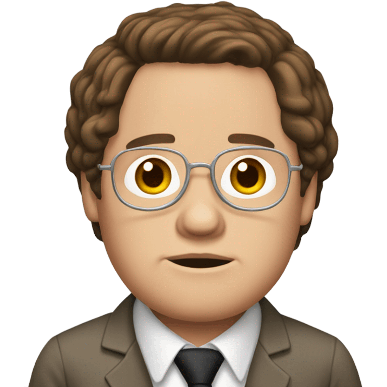 Dwight Schrute from the office tv show with a middle part emoji