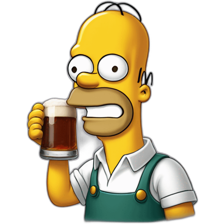 Simpson bourré qui boit une bière emoji