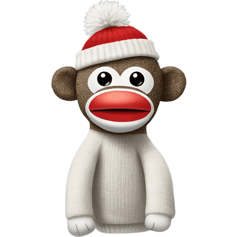 sock monkey wearing sock hat emoji