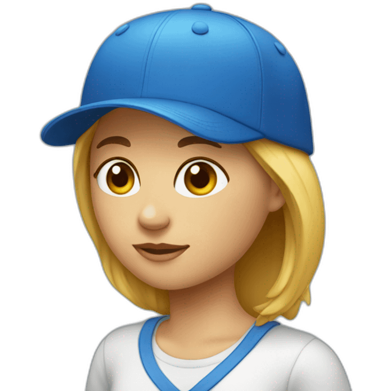 Fille avec une casquette bleu  emoji