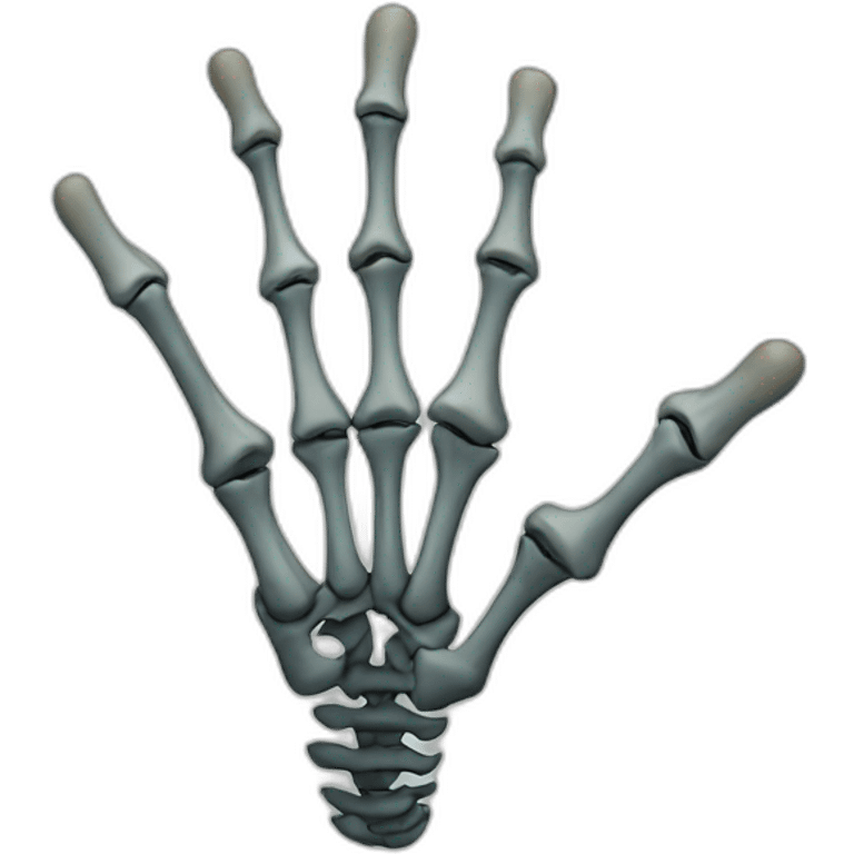 skeleton hand saying number 1 emoji